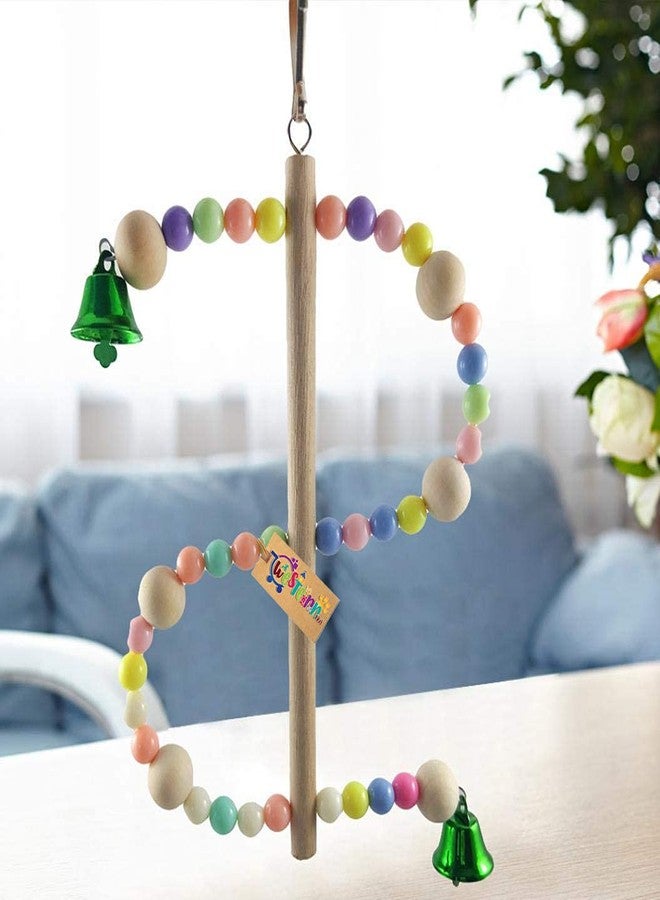 ويستيرن إرا لعبة تأرجح خشبية طبيعية مرحة على شكل خرز للطيور، من العصر الغربي - Image 4